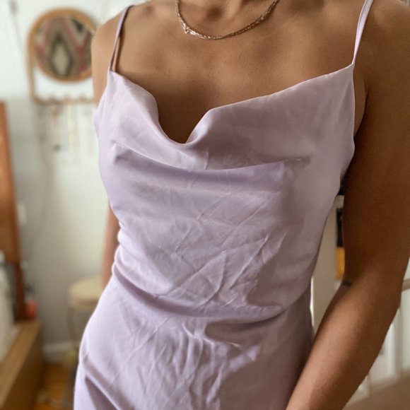 NWT Lavender UO Mallory Cowl Neck Slip Dress - Picture 1 of 5